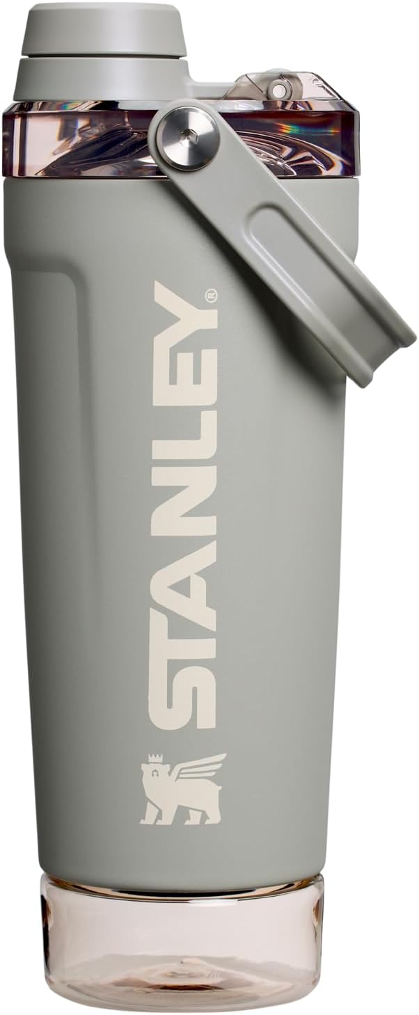 STANLEY Vitalize Shaker Bottle 20 oz | Leakproof Insulated Stainless Steel Shaker Cup | Base Storage and Twist On Fast Flo...
