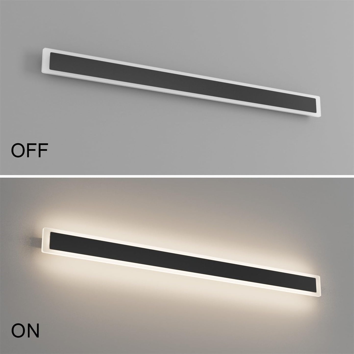 Coinmit Long Outdoor Wall Light 47.2In 4000K,Modern Black Exterior Wall Mount Outdoor Lighting IP65 Waterproof for Porch Courtyard,1Pack