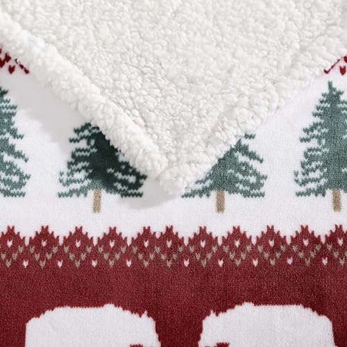 Eddie Bauer - Throw Blanket, Brushed Fleece & Plush Sherpa Bedding, Blanket for Couch & Bed (Grizzly Peak Red, 50" x 60")