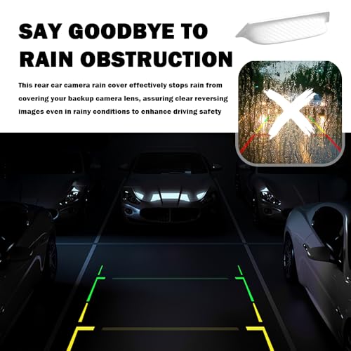 2PCS Backup Camera Rain Shield,Carbon Fiber Backup Camera for Car Anti-Rain Cover for Clear Rear View,Universal Reverse Ca...