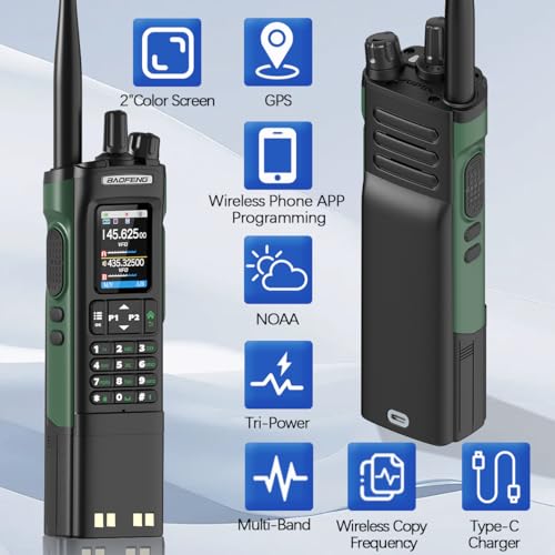 Ham Radio BAOFENG Radio UV32 Handheld 10W Rechargeable Walkie Talkies Long Range UV-32 5RM Two Way Radio NOAA Weather Radi...