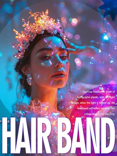 EARENT Light Up Headbands Sun Headband Rave Accessories for Women