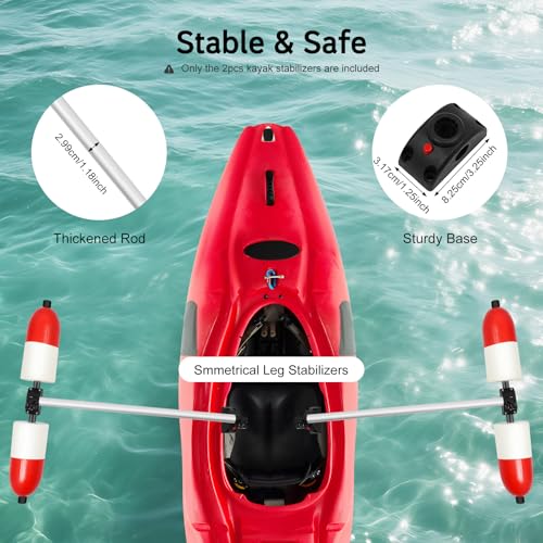 YIYIBYUS Kayak Outrigger Stabilizer Kit,Marine Boat Kayak Canoe PVC Inflatable Stabilizer PVC Inflatable Kayak Outrigger, ...