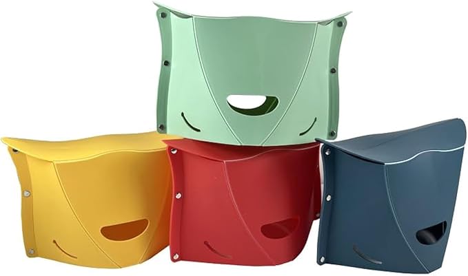 Swpato 4 Pack Folding Portable Camping Hiking Stools with Handbag Function - Lightweight Collapsable Travel Chairs for BB...