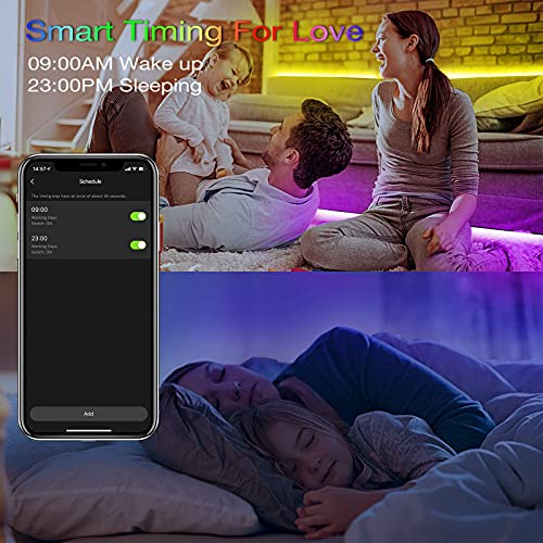 hyrion Smart LED Lights for Bedroom 100ft, Voice Control Strip Lights with Alexa and Google Assistant, RGB Color Changing,...