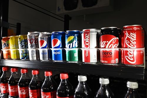 Display Technologies Gravity Fed Organizer for 12/16oz Beverages on Flat & Angled Shelves in Coolers (Pack of 6)