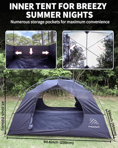 Camping Tent 2 Person,Ultra Large Capacity, 20D Nylon, Lightweight 3 Season Backpacking Tent 2 Person, PU3000mm, Free Stan...