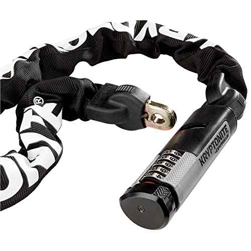 Kryptonite Kryptolok 990 Combo Bike Chain Lock, 3 Feet Long Heavy Duty Anti-Theft Sold Secure Gold Bicycle Chain Lock, 5-Digit Resettable Combination Lock for E-Bike Scooter Road Mountain Bikes