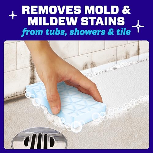 Mr. Clean Magic Eraser Sponge, Bathroom Cleaner, Shower Cleaner, Tub Cleaner, Soap Scum Remover, Bathroom Cleaning Supplie...