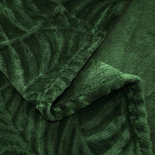 SOCHOW Super Soft Flannel Fleece Throw Blanket, Lightweight Cozy Warm Leaves Textured Plush Blanket for Bed Couch Sofa, 60...