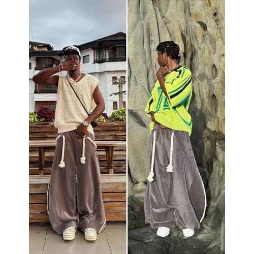 Aelfric Eden Stripe Super Baggy Sweatpants Wide Leg Pants for Women Loose Vintage Elastic Waist Lantern Trouser