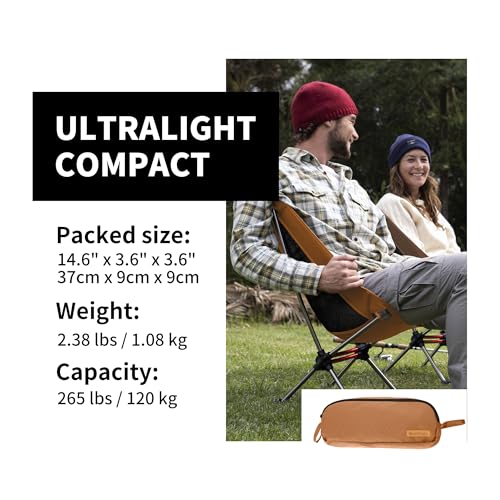 Naturehike YL08 Ultralight Camping Chair, 2.38 LBS Portable Backpacking Chair with Anti-Sinking Feet, Lightweight Compact ...