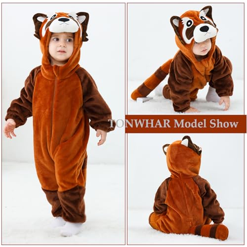 TONWHAR Infants Toddlers Halloween Cosplay Outfit Kids' Raccoon Costume Playwear