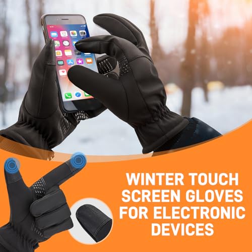 ihuan Winter Gloves for Men Women, Waterproof Warm Ski Snow Gloves Cold Weather, Thermal Touchscreen Skiing, Snowboarding,...