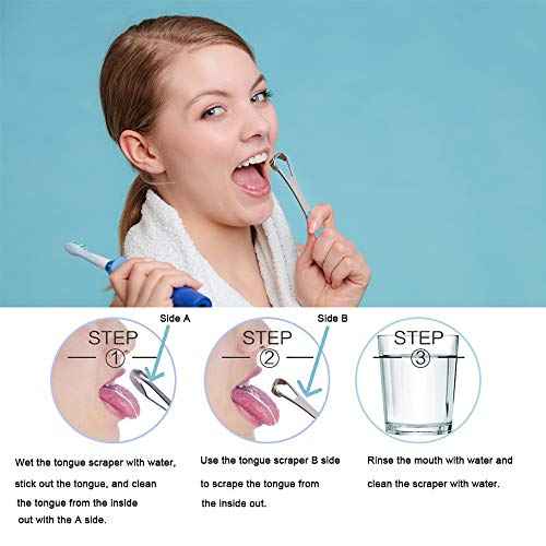 New Version Tongue Scraper Cleaner for Adults & Kids, Medical Grade Metal Tongue Brushes Set for Fresh Breath Dental Eliminate Bad Breath in Seconds