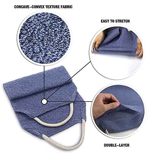 Evridwear Exfoliating Back Scrubber with Handles Two Sides for Body Shower Deep Cleans Skin Massages Invigorating Blood Circulation Men Women One Size (Back Scrubber)