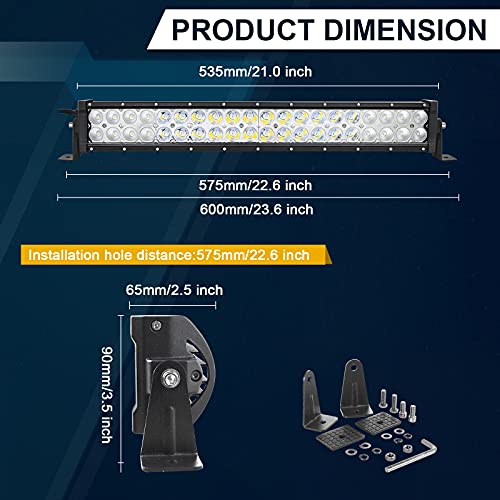 Willpower 22 in 24 inch 120W Spot Flood Combo LED Work Light Bar with Wiring Harness Kit for Truck Car ATV SUV 4X4 Jeep Tr...