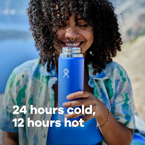 Hydro Flask Water Bottle - Insulated Stainless Steel - Wide Mouth Flex Lid, Non Spill, Leakproof and Refillable in 32 Oz I...