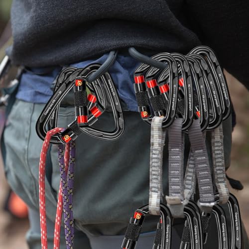 Auto Locking Carabiner Clips - 28KN (6172lbs) Heavy Duty Caribeaners ，4PCS Large Carabiner Clip for Keychains，Hammock，Camp...