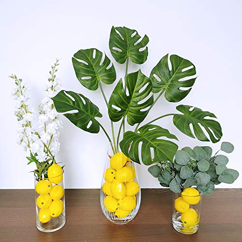 Winlyn 30 Pack Faux Yellow Lemons Artificial Fruits Fake Lemons Lifelike Simulation for Lemonade Party Kitchen Table Summe...