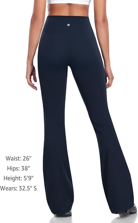 HeyNuts Harmony Flare Leggings 29"/30.5"/32.5"/34.5", High Waisted Tummy Control Wide Leg Bootcut Yoga Pants Lounge Soft
