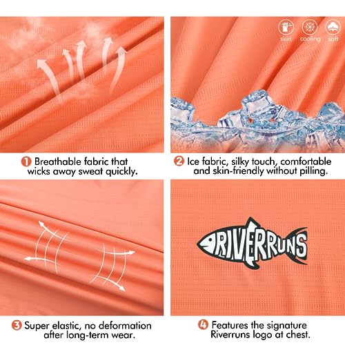 Riverruns Fishing Shirt for Men Short Sleeve UPF 50+ Sun Protection Swim T-Shirt Rash Guard Water Beach Tee