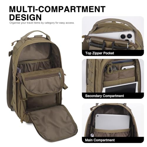 Mardingtop Small Tactical Backpack,Molle Military Rucksack Daypack for Backpacking Camping Hiking Traveling,18L Backpack