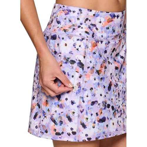 RBX Active Women's Fashion Stretch Knit Flat Front Golf/Tennis Athletic Skort with Attached Bike Short and Pockets
