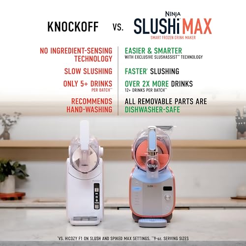 Ninja SLUSHi Max XXL Smart Frozen Drink Maker | Top Performance & Smart Technology, Party-Size 150oz Capacity, No Ice Needed, 6 Programs, Ideal Temp & Texture up to 12 hours | Peach FS605
