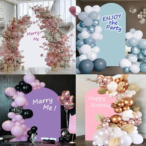 JFDYDM Lavender 6FT Arch Backdrop Cover, Lavender Arch Backdrop Light Purple Stand Cover for Birthday Wedding Party Decor