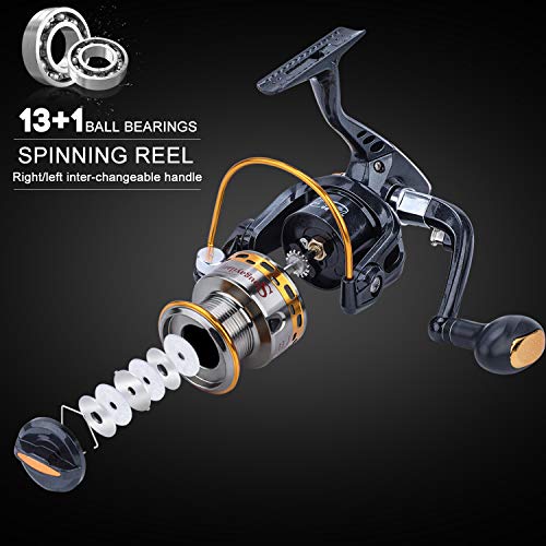 Sougayilang Fishing Rod Reel Combos Carbon Fiber Telescopic Fishing pole with Spinning Reel for Travel Saltwater Freshwate...
