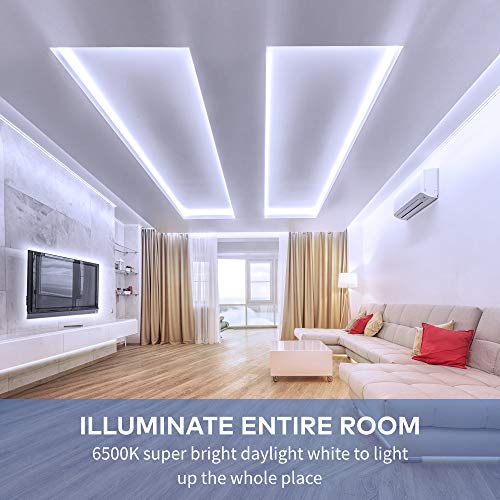 Govee White LED Strip Lights, Upgraded 16.4ft Dimmable LED Light Strip 6500K Bright Daylight White, Strong Adhesive, 300 L...