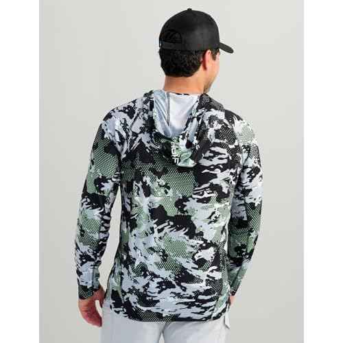 HUK Men's Kc Scott Patterned Pursuit Hoodie, Hooded Fishing Shirt