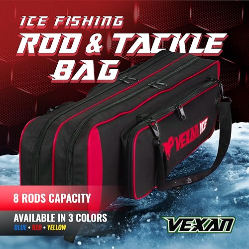 Vexan Ice Fishing Rod Case – Water-Resistant Travel Rod & Reel Case with Hard Shell Tube, Spinning Rod & Tip-Up Storage – ...