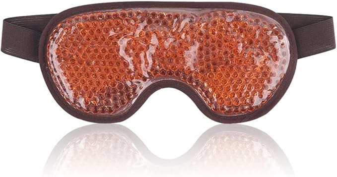 NEWGO Cooling Eye Mask for Puffy Eyes, Cold Eye Mask Eye Ice Pack for After Eyes Surgery, Tension Stress Relief, Itchy Eyes, Headaches, Dark Circles - Brown