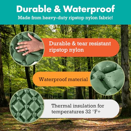 Sleepingo Ultralight Sleeping Mat - Inflatable & Compact Camping Air Mattress for Backpacking, Hiking- New