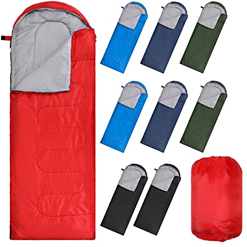 Macarrie 10 Pcs Bulk Sleeping Bags for Homeless Donation Shelter Adults 0 Degree Waterproof Sleeping Bags with Compression...
