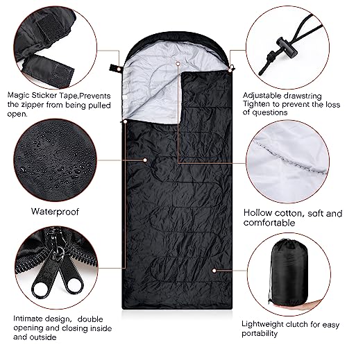 Tranqun 10 Pcs Sleeping Bags Bulk for Adults Sleeping Bag Liner Cold Weather 4 Seasons Camping Gear Equipment Lightweight ...