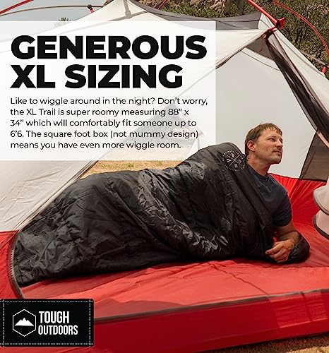 Tough Outdoors Sleeping Bags for Adults & Kids Sleeping Bags Girls Boys Teens - Camping Sleeping Bag for Backpacking- Cold...
