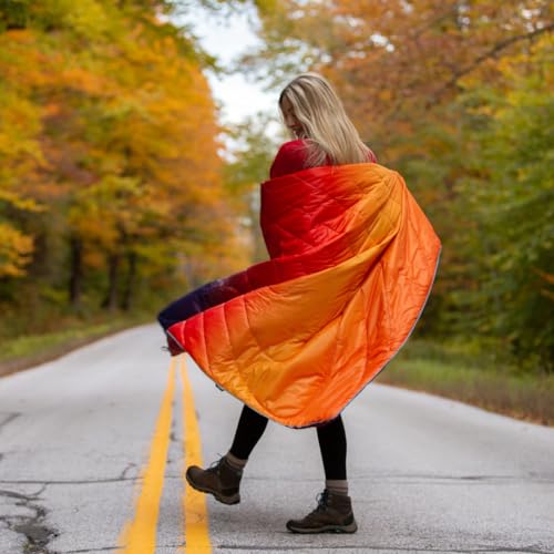 Rumpl Original Puffy Blanket - Warm, Water-Resistant Camping Blanket with 100% Recycled Synthetic Insulation, 52"x75", Ori...