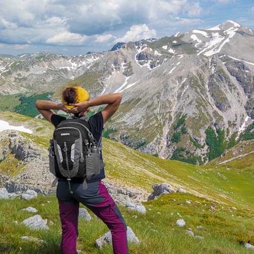 Komofa Hiking Backpack 30L Lightweight Travel Daypack Small Day Pack for Men Women Outdoor Camping Backpacking, Black
