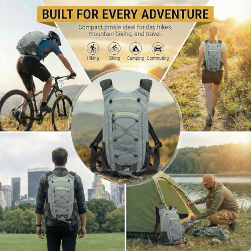 Latlonix DIY Friendly Backpack with Blank Front for Embroidery, 20L Hydration Ready Pack with Deployable Net, Custom Gear ...