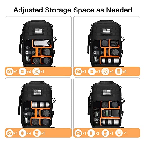 MOSISO Camera Backpack, DSLR/SLR/Mirrorless Tactical Camera Bag Case with Laptop Compartment Compatible with Canon/Nikon/S...