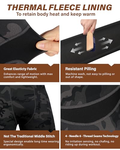 Muezna Men's Thermal Top and Bottom Set Underwear Long Johns Base Layer with Soft Fleece Lined
