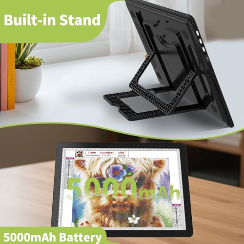 YINGWOND A3 Rechargeable Diamond Art Light Board with Padded Case,Side Physical Button,18.2 * 13.4 in Magnetic Light Pad B...