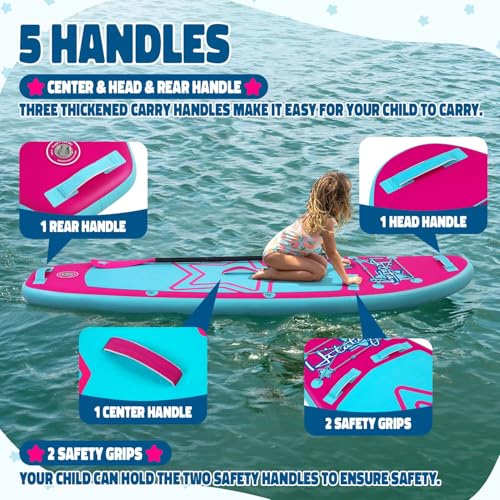 Kids Paddle Board with SUP Accessories, Child Paddle Board Durable, Lightweight, Stable Design, Wide Non-Slip Deck, 7ft 7....