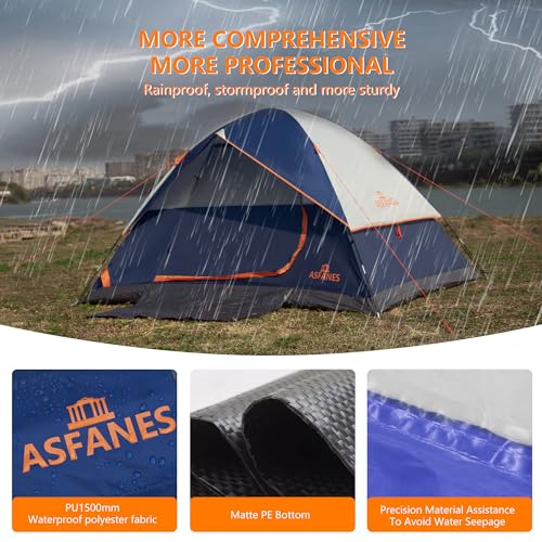ASFANES 2-12 Person Tents for Camping Waterproof, Backpack Double Layer Tents, Perfect Picnics, Fishing and Backyard Camping