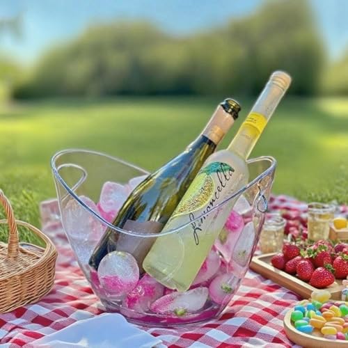 Clear Ice Bucket 4 Pack, 4L Acrylic Ice Buckets for Parties - Beverage Tub for Champagne, Beer, Wine Bottles, Large Drink ...
