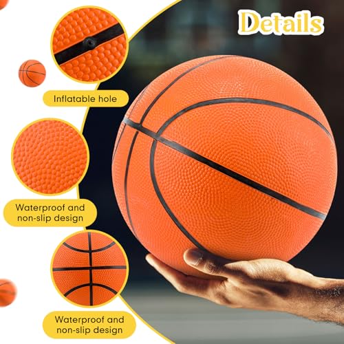 RoundFunny 6 Pack Sport Balls Set with Pumps Official Size Footballs and Basketballs Bulk for Training and Practice Indoor...