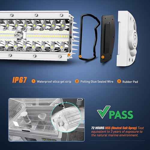Nilight Marine LED Light Bar Navigation Lights 42 Inch Curved White Spot Flood Combo Ponton Boat Deck Dock Lighting for Night Fishing T-top Stern Yacht Sailboat Trucks Tractors